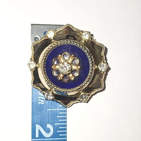 🦋 CORO PEGASUS BLUE & GOLDTONE PIN BROOCH - Picture 5 of 6